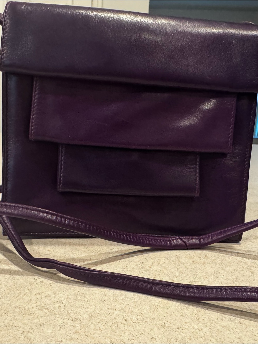 Vintage Purple Leather Bag